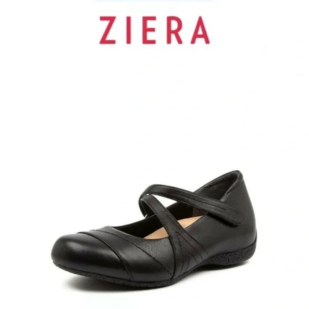 Ziera Mary Jane Wedge Shoe X-Ray Z Strap Leather Orthopedic‎ Comfort